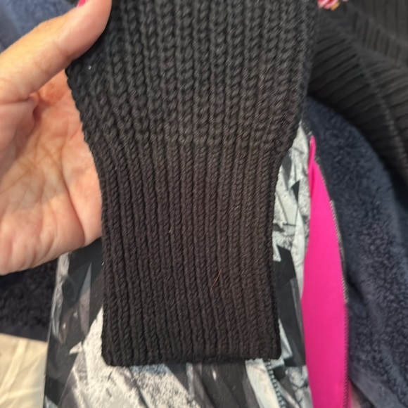 NWT DESIGUAL Sz L Black Sweater Pullover I LOVE ME Yarn sewed msg L@@K! Z44 - Picture 5 of 7